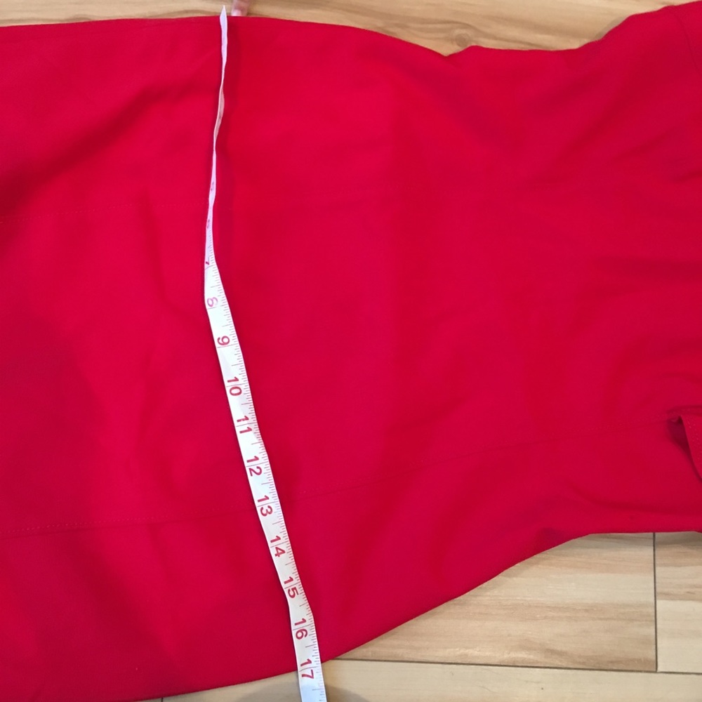 Calvin Klein red ruffle sleeve shift dress 2P - Picture 7 of 8